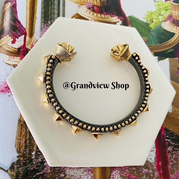 💜 Stella & Dot Artemis Cuff Lionhead Studs Edgy - Picture 2 of 13